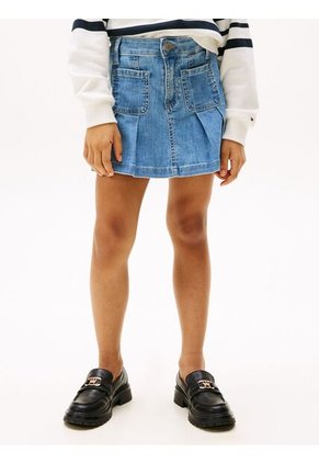 Minifalda Multicolor Chaqueta Jeans Plisada Tommy Hilfiger