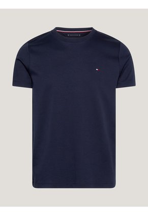 Camiseta Azul De Tejido Interlock Con Corte Slim Tommy Hilfiger