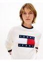 Saco Blanco Amplio Ribeteado Con Logo En Intarsia Tommy Jeans de Tommy Hilfiger
