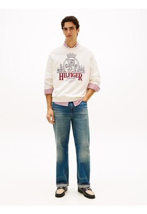 Saco Marfil Heritage Amplio Con Escudo Bordado Tommy Hilfiger