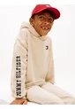 Buzo Beige Para Niño De Felpa Con Capota Y Logo Tommy Hilfiger de Tommy Hilfiger