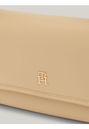 Bolso Beige De Hombro Pequeño Con Monotipo Hilfiger Tommy Hilfiger