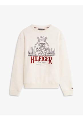 Saco Marfil Heritage Amplio Con Escudo Bordado Tommy Hilfiger