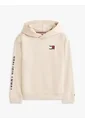 Buzo Beige Para Niño De Felpa Con Capota Y Logo Tommy Hilfiger de Tommy Hilfiger