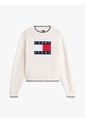 Saco Blanco Amplio Ribeteado Con Logo En Intarsia Tommy Jeans de Tommy Hilfiger