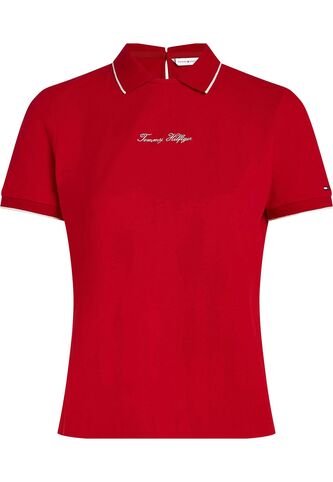 Polo Rojo De Corte Regular Con Logo Script Tommy Hilfiger Tommy Hilfiger