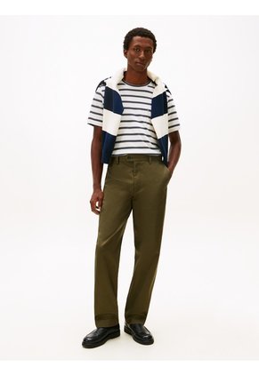 Camiseta Blanca De Rayas Con Cuello Redondo Tommy Hilfiger