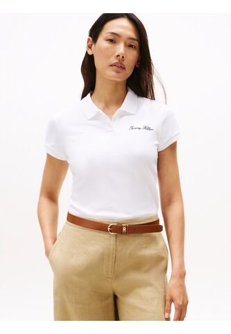 Polo Blanco De Corte Slim Con Logo Script Tommy Hilfiger Tommy Hilfiger