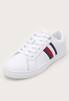 Tenis Lifestyle Blanco-Rojo-Azul Navy Tommy Hilfiger Essential Stripes