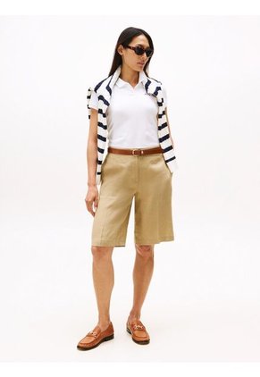 Polo Blanco De Corte Slim Con Logo Script Tommy Hilfiger