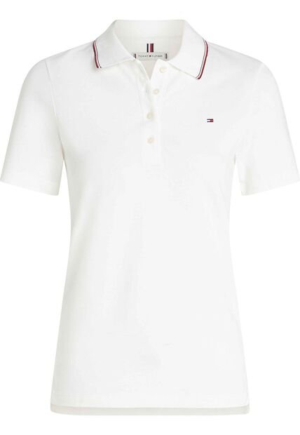 Polo Blanco Piqué Slim Heritage Sólido Tommy Hilfiger