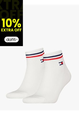 Pack Blanco De 2 Calcecines Con Logo Tommy Hilfiger Tommy Hilfiger