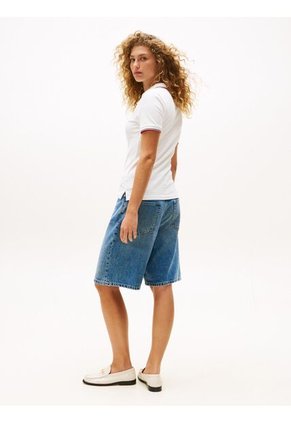 Polo Blanco 1985 De Corte Slim Con Ribetes Tommy Hilfiger