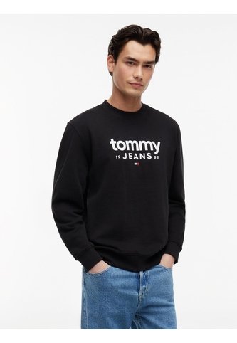 Saco Negro De Cuello Redondo Con Logo Estampado En El Pecho Tommy Jeans Tommy Hilfiger
