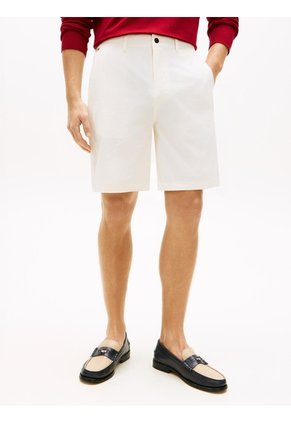 Bermudas Blanco Chino Dover Con Logo Bordado Tommy Hilfiger