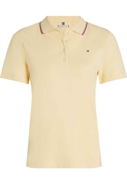 Polo Amarillo Piqué Slim Heritage Sólido Tommy Hilfiger