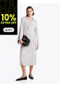 Vestido Gris Cruzado Midi Con Cuello En V Tommy Hilfiger de Tommy Hilfiger