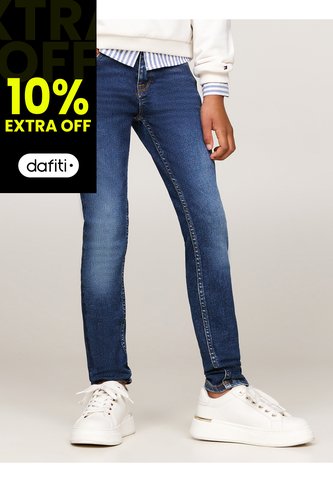 Jeans Azul Niña Ceñidos Y Desteñidos Con Lavado Medio Tommy Hilfiger Tommy Hilfiger
