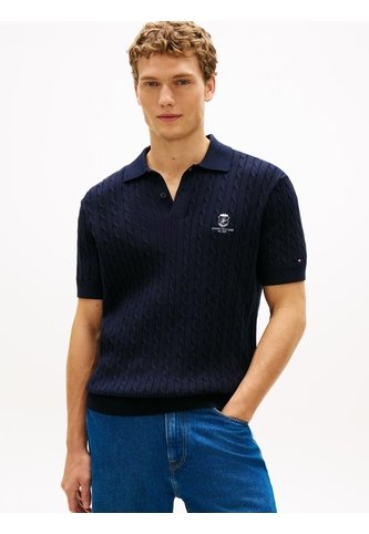 Suéter Azul De Punto Trenzado Con Logo Tommy Hilfiger Tommy Hilfiger