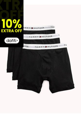 3 Pack De Boxer Brief Negro En Algodón Tommy Hilfiger Tommy Hilfiger