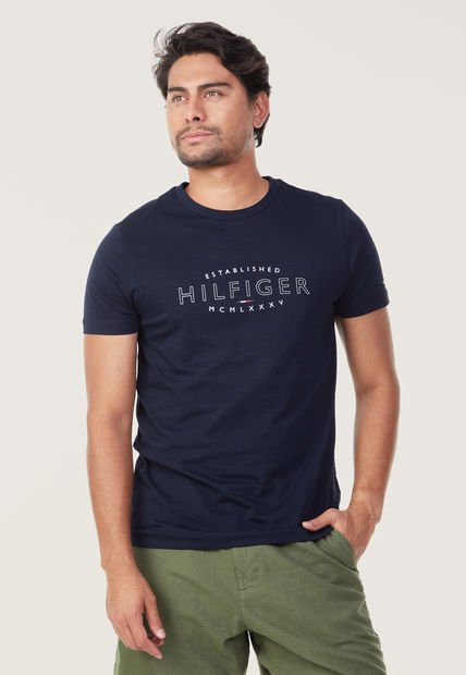 Camiseta Azul Navy-Blanco Tommy Hilfiger