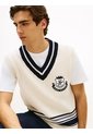 Chaleco Blanco Amplio Con Cuello En V Y Parche Tommy Hilfiger de Tommy Hilfiger