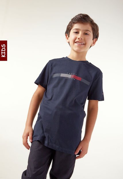 Camiseta Azul Navy-Blanco-Rojo Tommy Hilfiger Kids