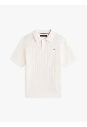 Saco Marfil Para Niño Tipo Polo Manga Corta Tommy Hilfiger