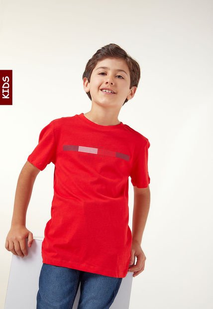 Camiseta Rojo-Azul Navy-Blanco Tommy Hilfiger Kids