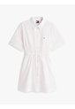 Vestido Blanco De Rayas Con Corte Amplio Tommy Jeans de Tommy Hilfiger