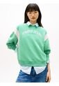 Buzo Verde Holgado Con Logo Bordado A Contraste Tommy Jeans de Tommy Hilfiger