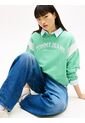 Buzo Verde Holgado Con Logo Bordado A Contraste Tommy Jeans de Tommy Hilfiger