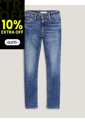 Jeans Azul Niña Nora Ceñidos Con Bajos Sin Rematar Tommy Hilfiger Tommy Hilfiger