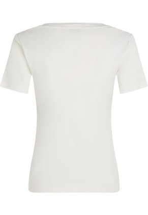 Camiseta Blanca De Cuello V Con Diseño De Rayas Tommy Hilfiger