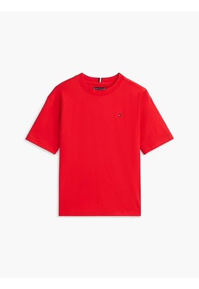 Camiseta Roja Para Niño De Punto Con Logo Bordado Tommy Hilfiger