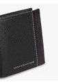 Billetera Negra Plegable De Cuero Granulada Con Logo Tommy Hilfiger de Tommy Hilfiger