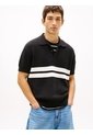 Polo Negro De Punto Tommy Badge De Corte Regular Tommy Jeans de Tommy Hilfiger