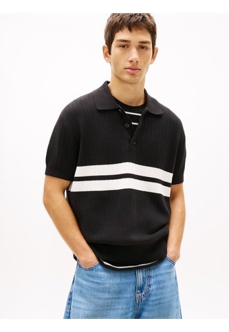 Polo Negro De Punto Tommy Badge De Corte Regular Tommy Jeans Tommy Hilfiger
