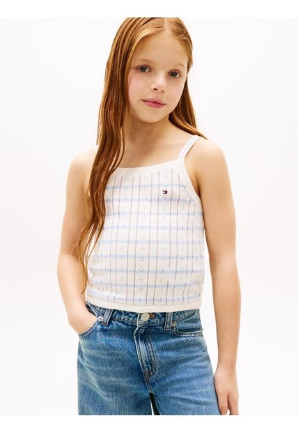Camiseta Beige De Tirantes Con Motivo Pointelle Tommy Hilfiger