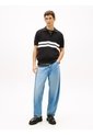 Polo Negro De Punto Tommy Badge De Corte Regular Tommy Jeans de Tommy Hilfiger