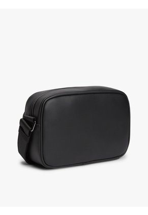 Bolso Negro Cruzado Con Panel Tejido Tommy Hilfiger