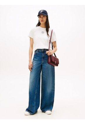 Camiseta Blanca De Corte Regular Con Diseño De Rayas Tommy Hilfiger