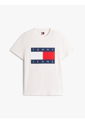 Camiseta Blanca De Corte Regular Con Logo Estampado Tommy Jeans