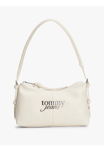 Bolso Blanco De Hombro Con Logo Metálico Tommy Hilfiger