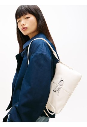 Bolso Blanco De Hombro Con Logo Metálico Tommy Hilfiger