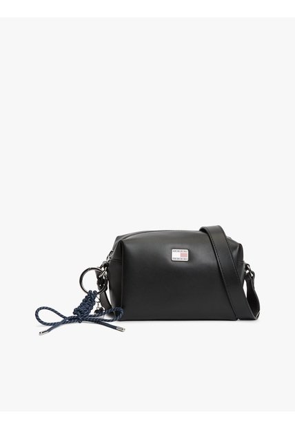 Bolso Negro Cruzado Con Logo Tommy Hilfiger
