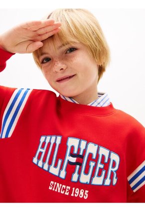 Buzo Rojo De Felpa Con Logo Ondulante Tommy Hilfiger