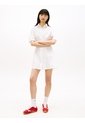 Vestido Blanco De Rayas Con Corte Amplio Tommy Jeans de Tommy Hilfiger