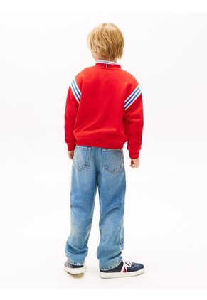 Buzo Rojo De Felpa Con Logo Ondulante Tommy Hilfiger