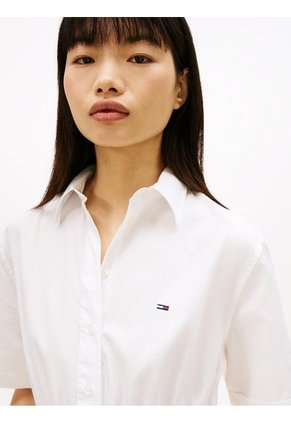 Vestido Blanco De Rayas Con Corte Amplio Tommy Jeans